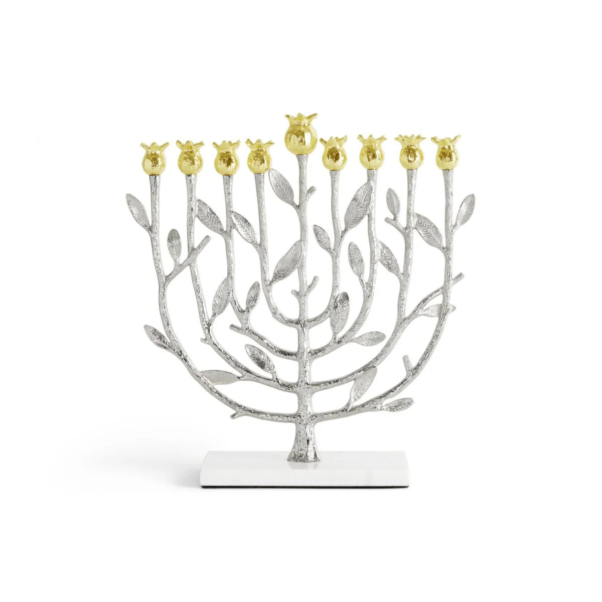 Pomegranate Chanukiah/Menorah Silver and Gold by Michael Aram