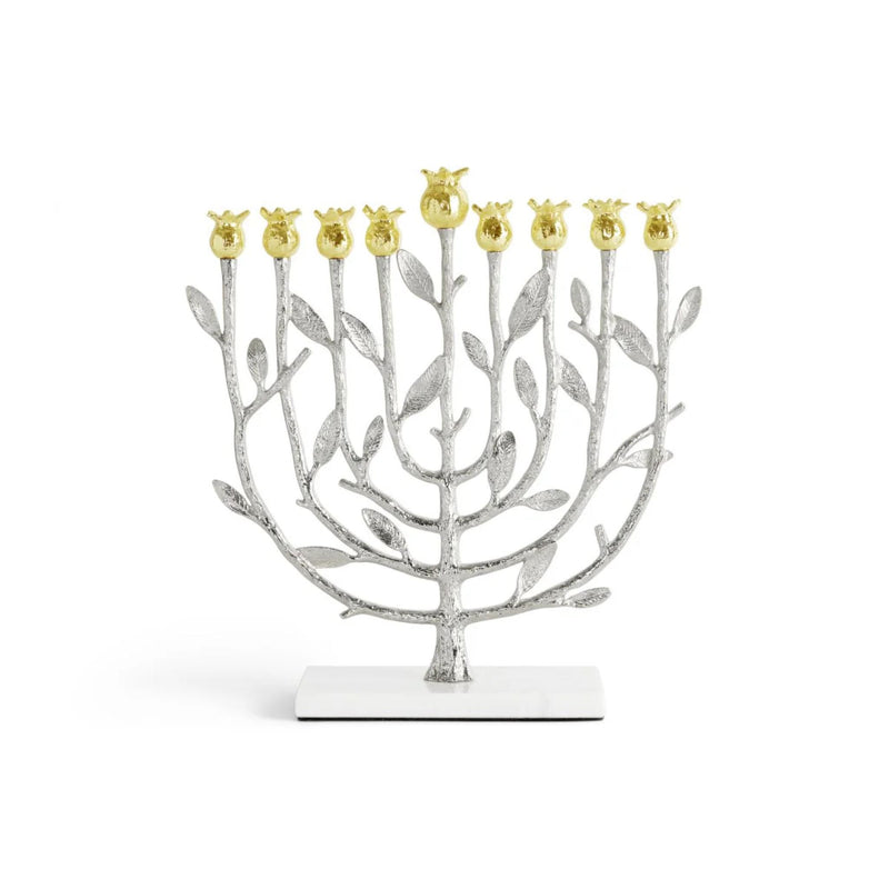 Pomegranate Chanukiah/Menorah Silver and Gold by Michael Aram