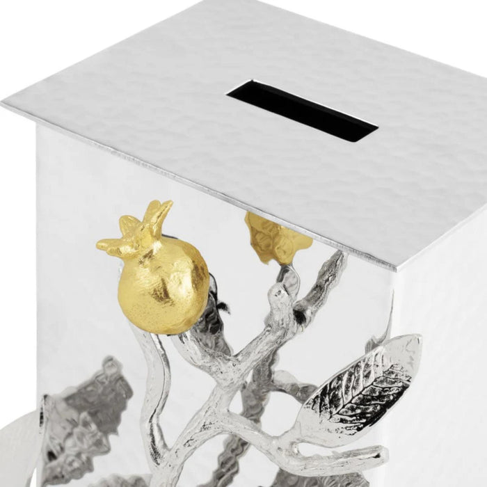 Pomegranate Silver & Gold Tzedakah Box by Michael Aram