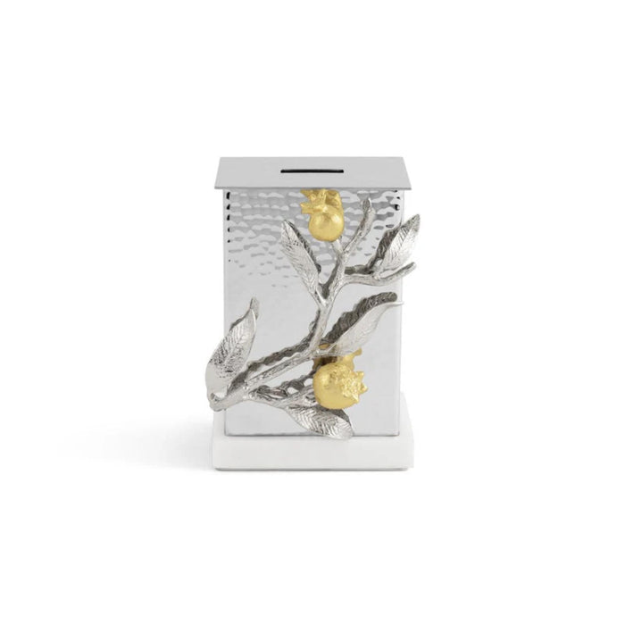 Pomegranate Silver & Gold Tzedakah Box by Michael Aram
