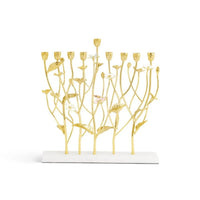 Wild Flowers Chanukiah - Gold by Michael Aram