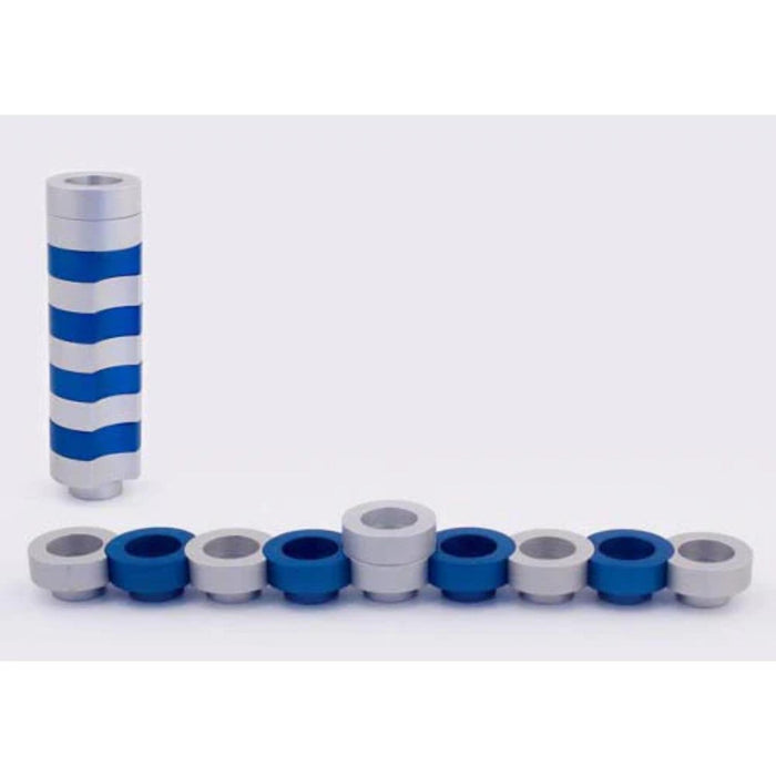 Travelling Doughnut Chanukiah in Blues by Agayof