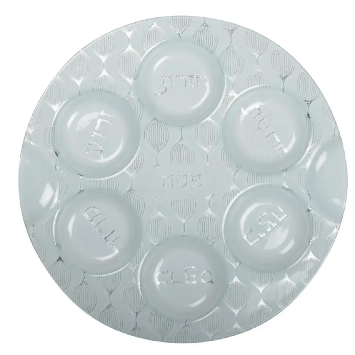 Arabesque Glass Seder Plate in Silver by Aulicia