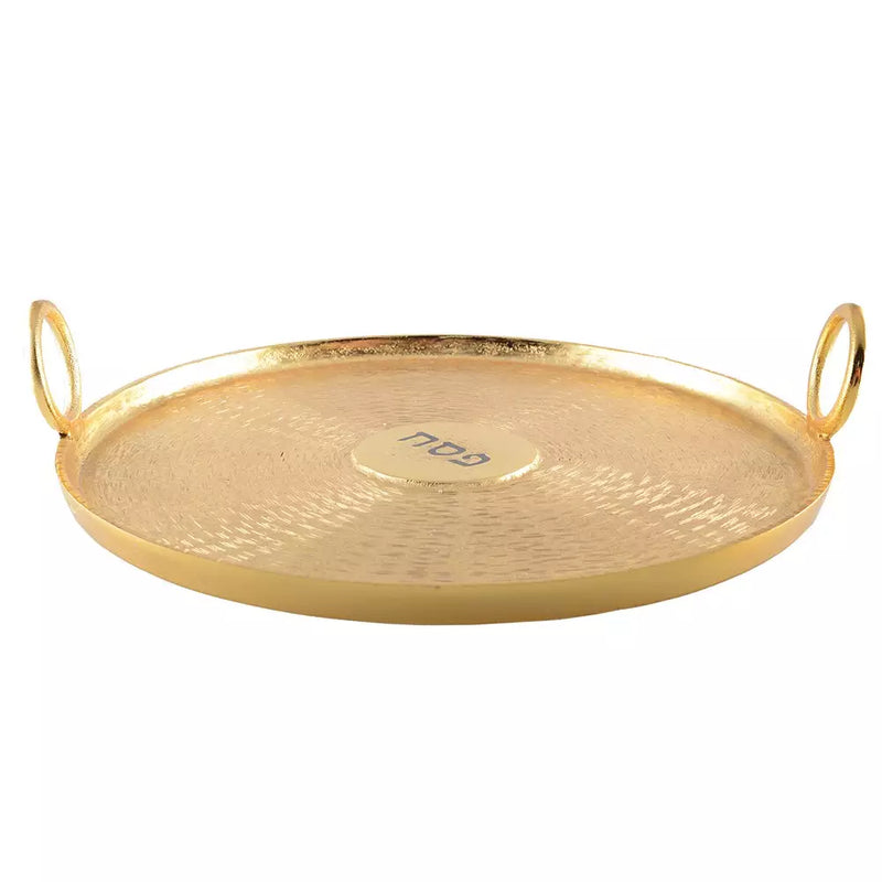 Gold Brass and Black Metal Seder Plate by Aulicia