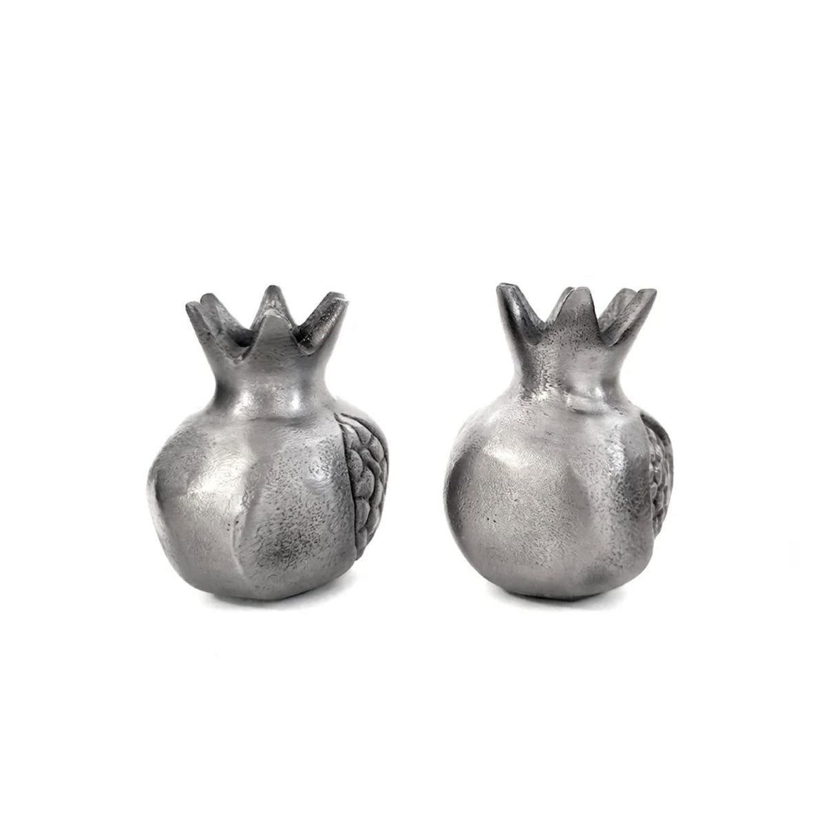 Candlesticks - Pomegranate Shaped - Antique Silver Shabbat Candlesticks  by Yair Emanuel