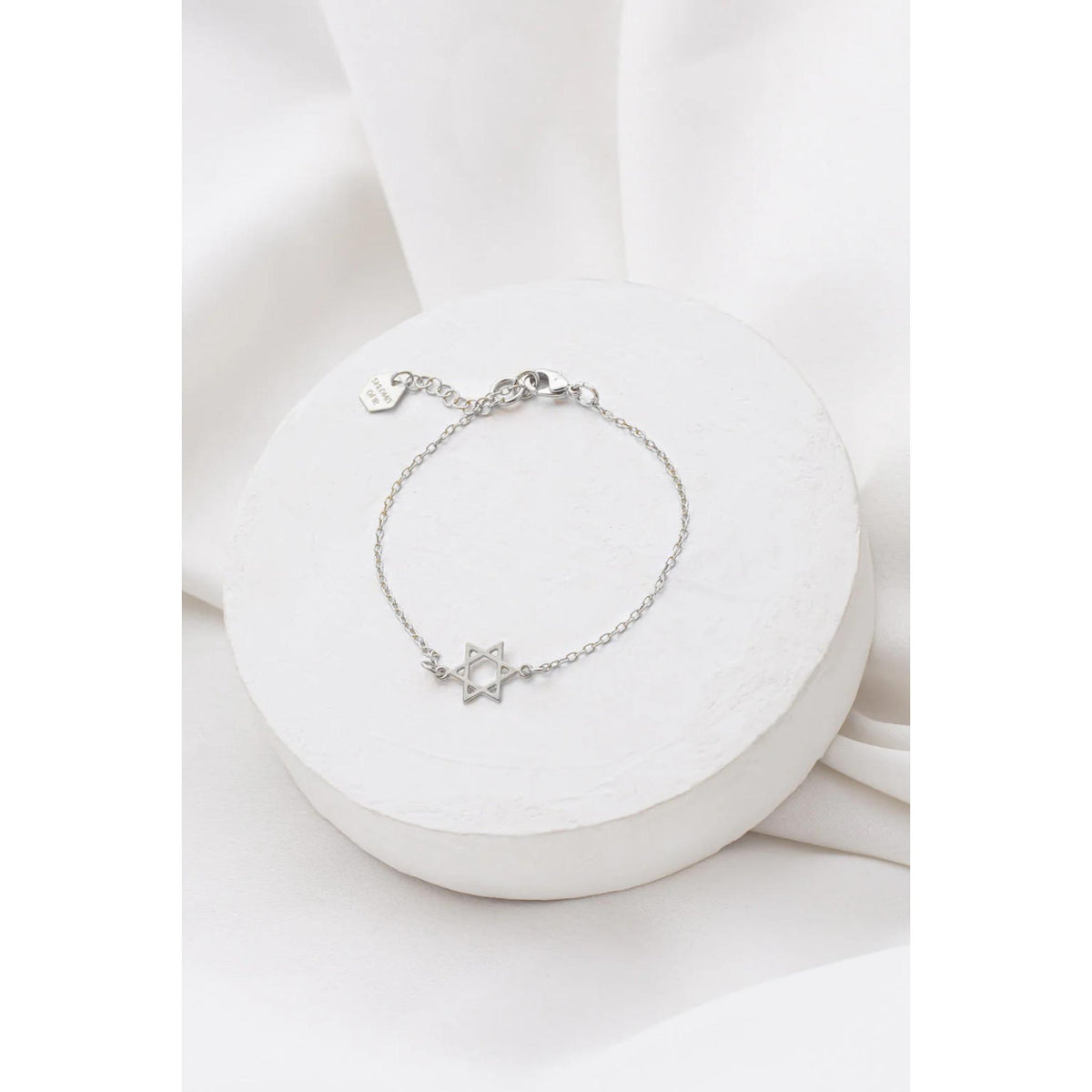 Tiny Star Of David Bracelet in Silver by Shlomit Ofir