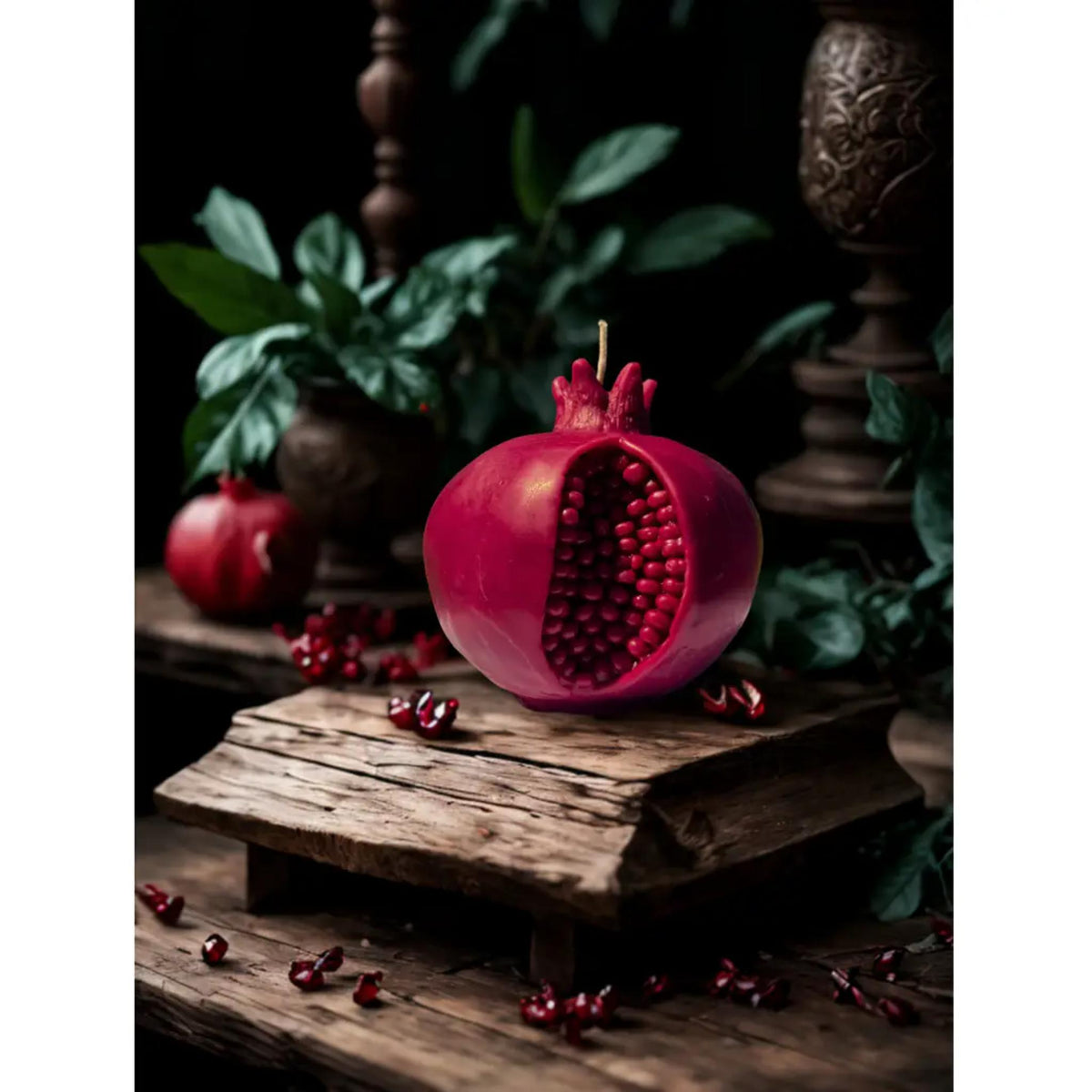 Red Pomegranate Beeswax Candle (Small)