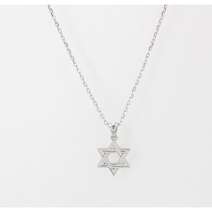 Star of David Pendant Necklace Cut Out Small (1cm) in Silver by Penny Levi