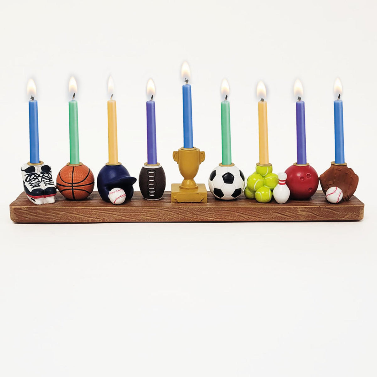 Hand-Painted Resin Sports Chanukiah