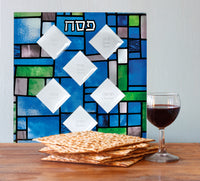 "Stained Glass" Square Seder Plate