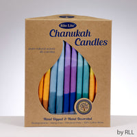 Premium Pure Vegetable Wax Chanukah Candles - Tricolor