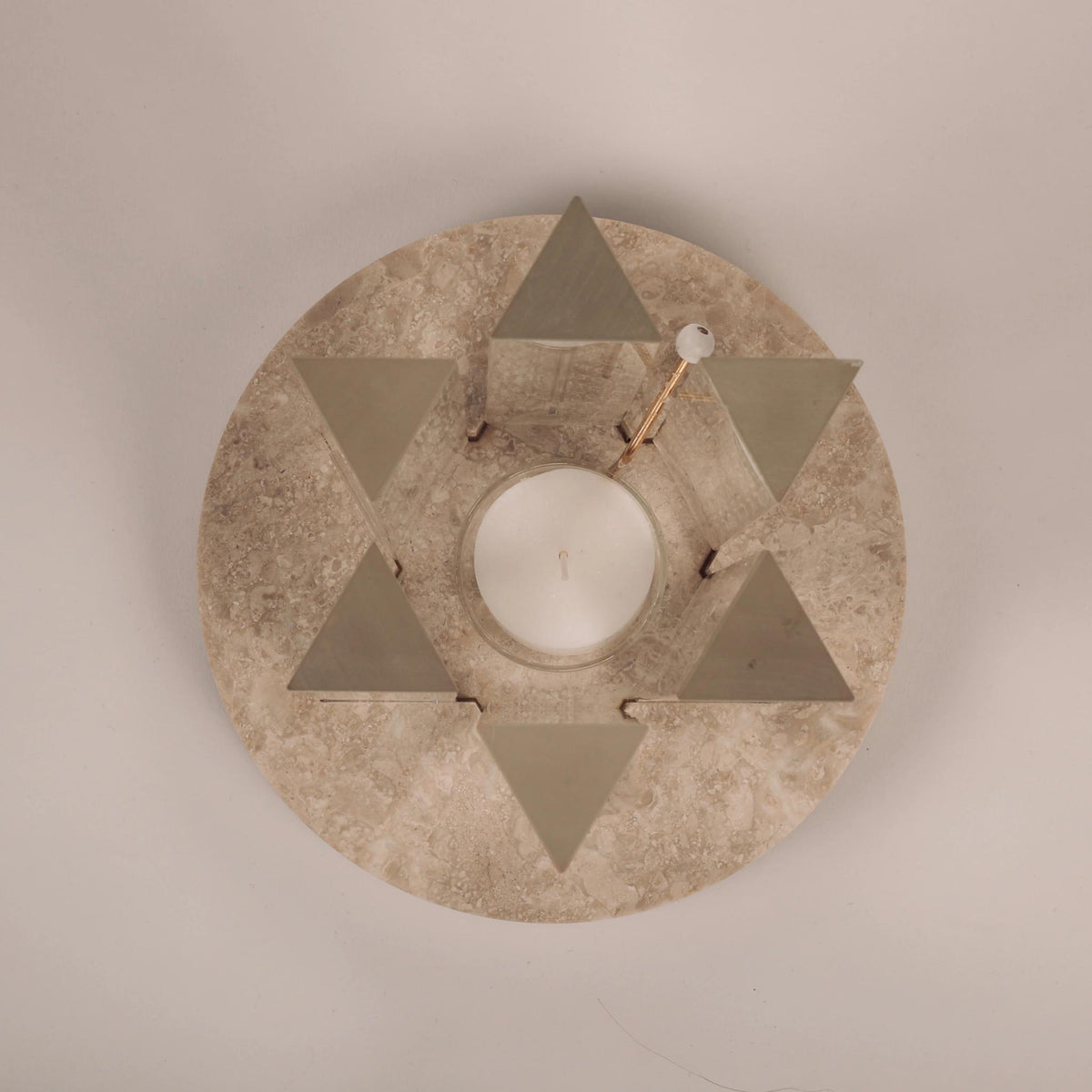 Star of David Contemporary Prism Yahrzeit Memorial Candle By Michael Feldman