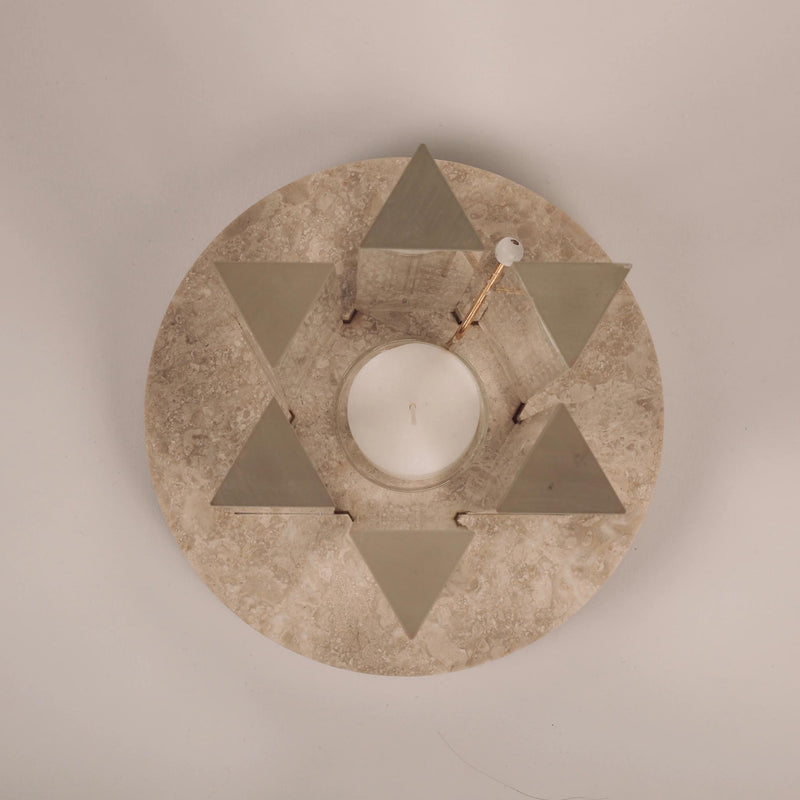 Star of David Contemporary Prism Yahrzeit Memorial Candle By Michael Feldman