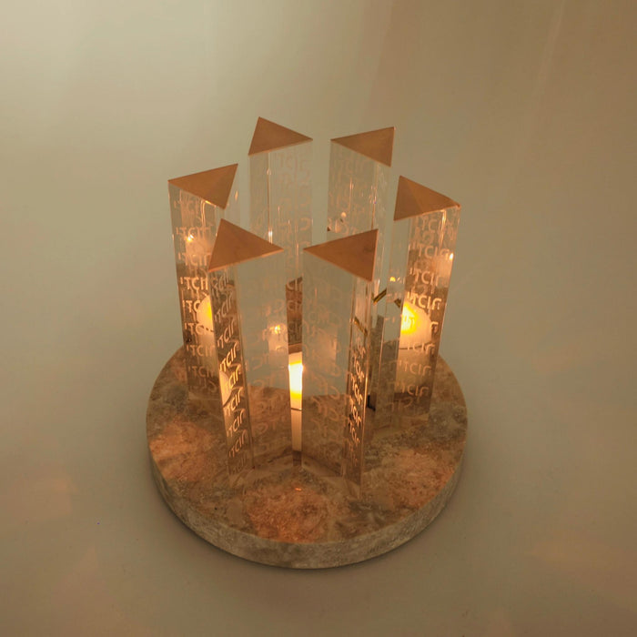 Star of David Contemporary Prism Yahrzeit Memorial Candle By Michael Feldman