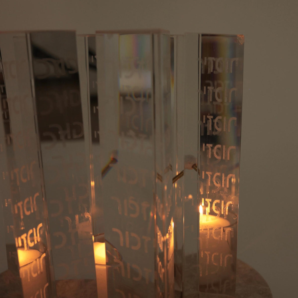 Star of David Contemporary Prism Yahrzeit Memorial Candle By Michael Feldman