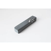 Ceramic Grey Mezuzah with Silver Shin by Yahalomis