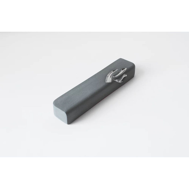 Ceramic Grey Mezuzah with Silver Shin by Yahalomis