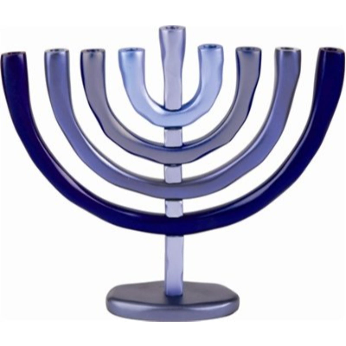 Branch Chanukiah Menorah in Blue Anodised Aluminium by Yair Emanuel