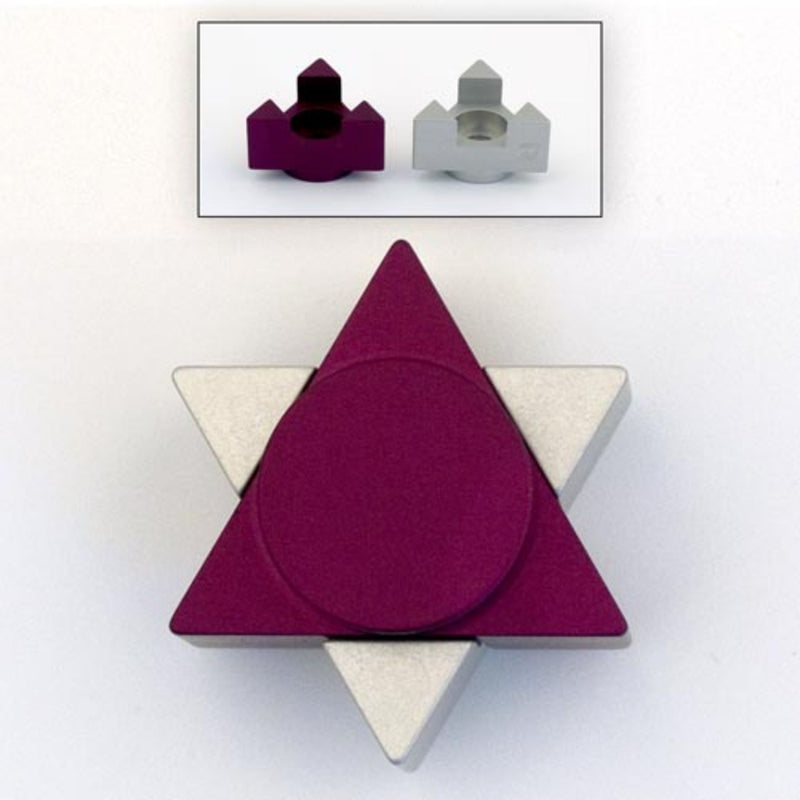 Travelling Star of David Candlesticks in Purple/Silver by Agayof