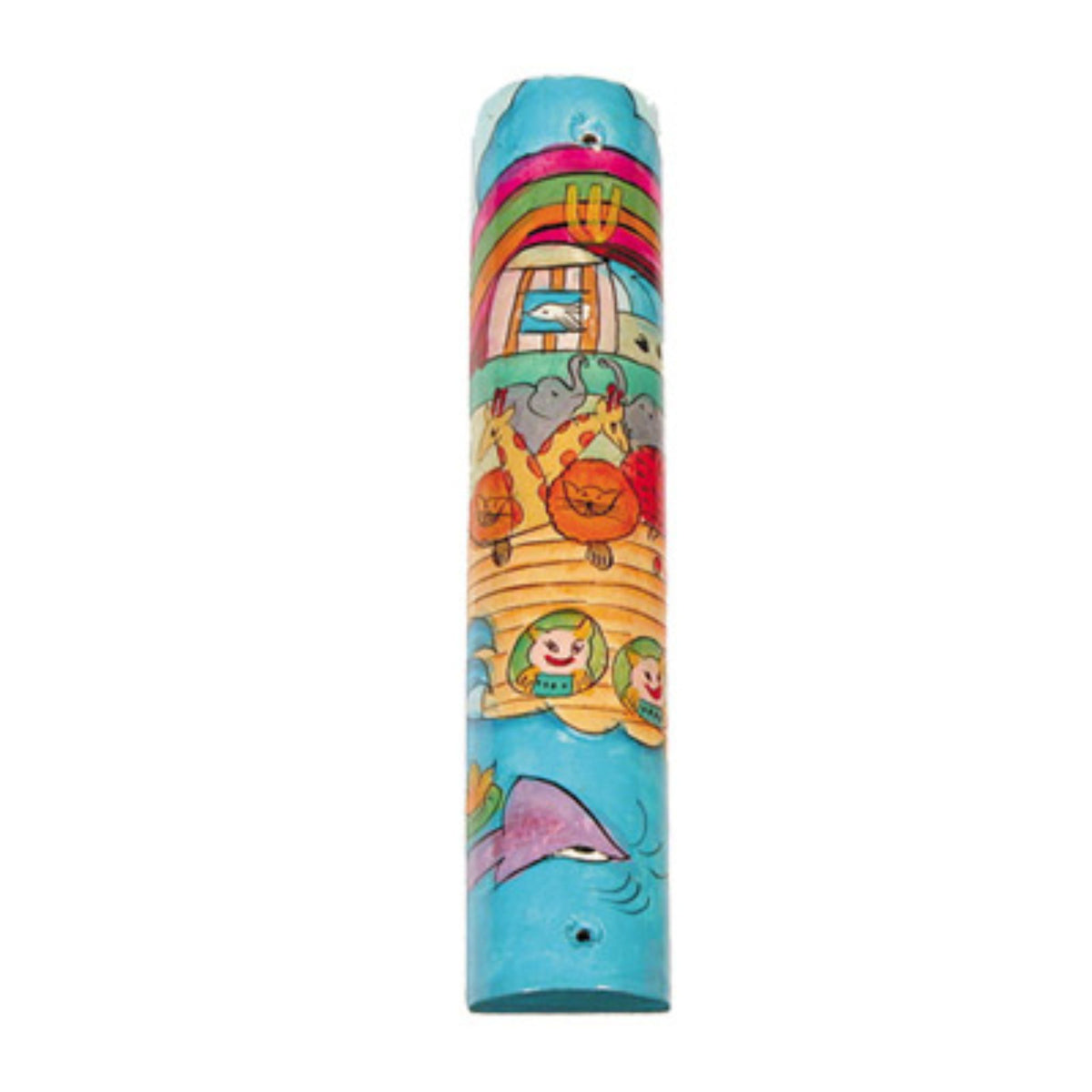 Hand Painted Small Noah's Ark Mezuzah by Yair Emanuel