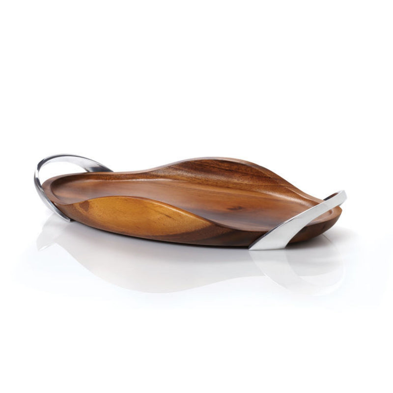 Challah Tray with Handles by Nambe