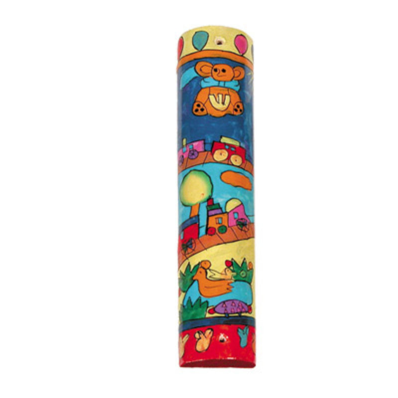 Hand Painted Wooden Mezuzah Small - Toys by Yair Emanuel