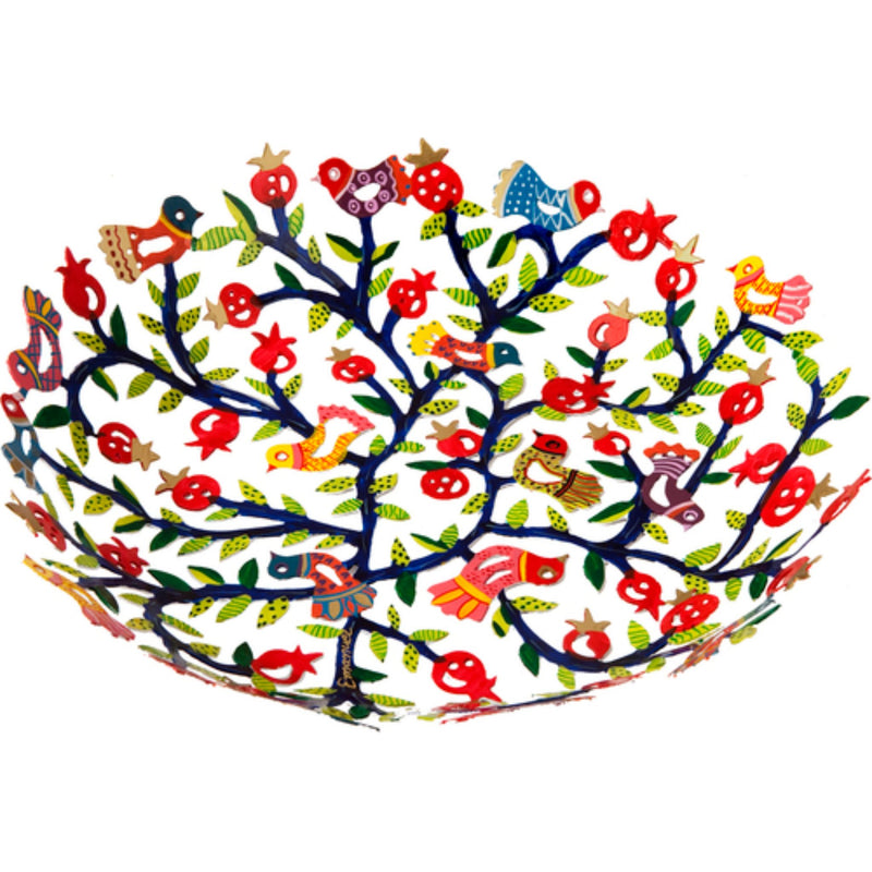 Hand Painted Laser Cut Bowl with Birds by Yair Emanuel