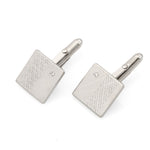 Square Cufflinks Star of David in 925 Sterling Silver with Diamond