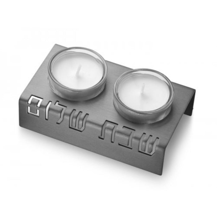 Shabbat Shalom Travel Candle holders in Grey by Adi Sidler