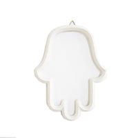 Handmade Ceramic White Hamsa by Yahalomis