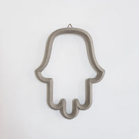 Handmade Ceramic Grey Hamsa by Yahalomis