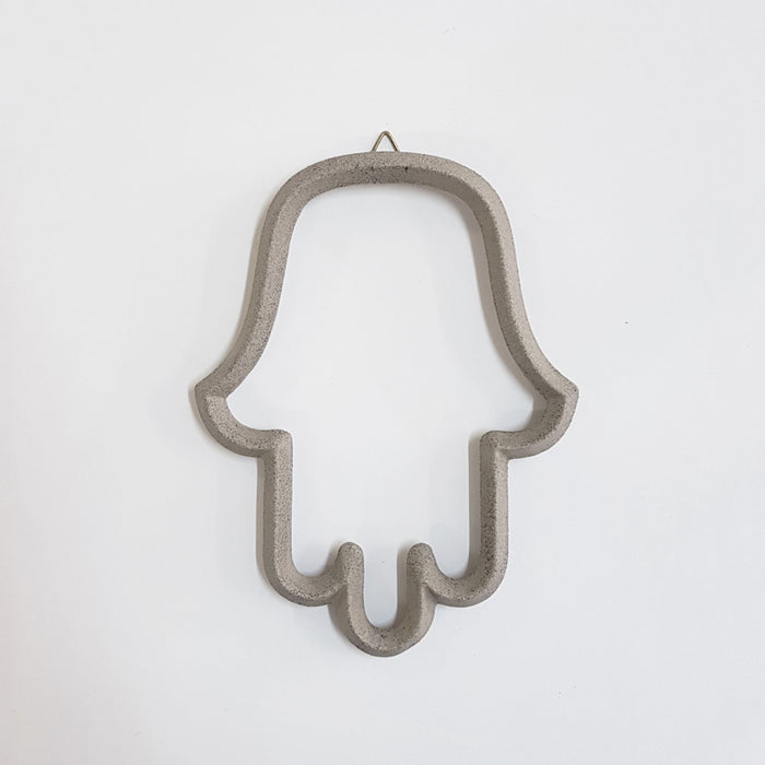 Handmade Ceramic Grey Hamsa by Yahalomis