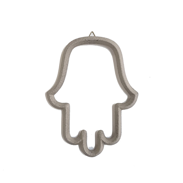 Handmade Ceramic Grey Hamsa by Yahalomis