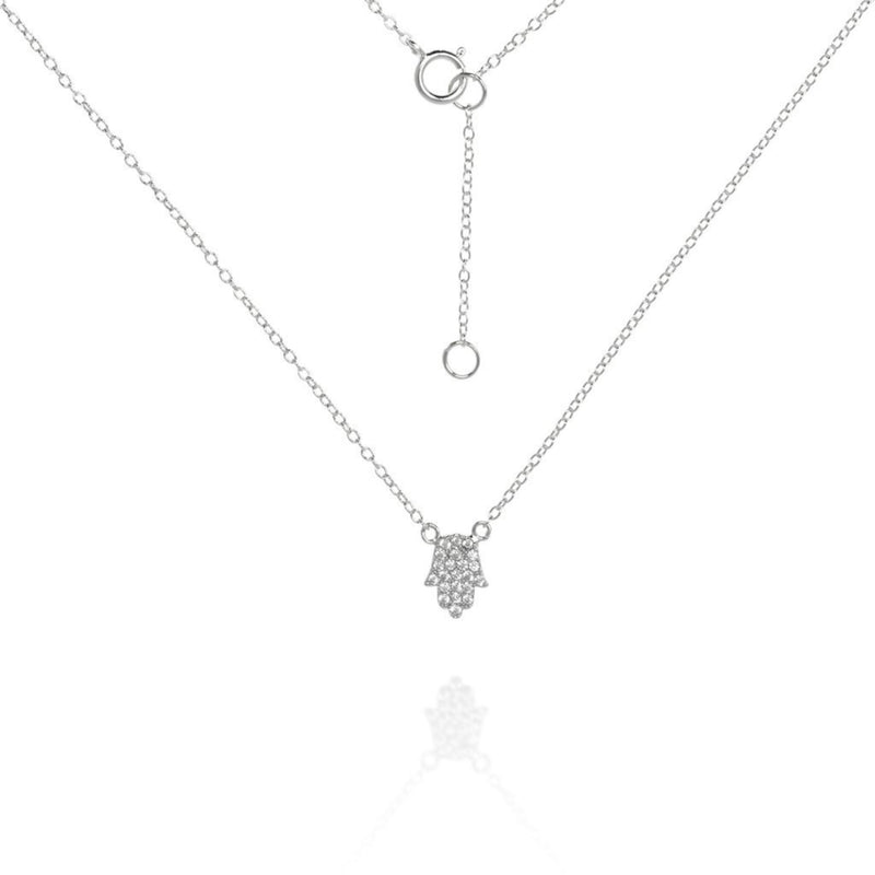 Delicate Hamsa & Chain Silver Necklace by Penny Levi