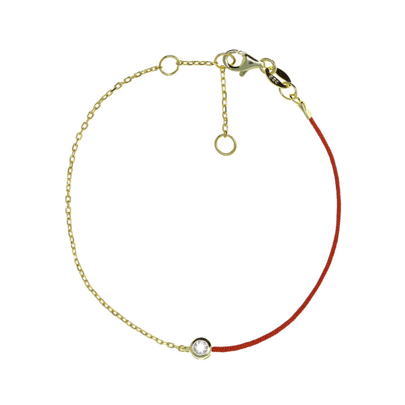 Kabbalah Chain and String Bracelet in Red / Gold by Penny Levi