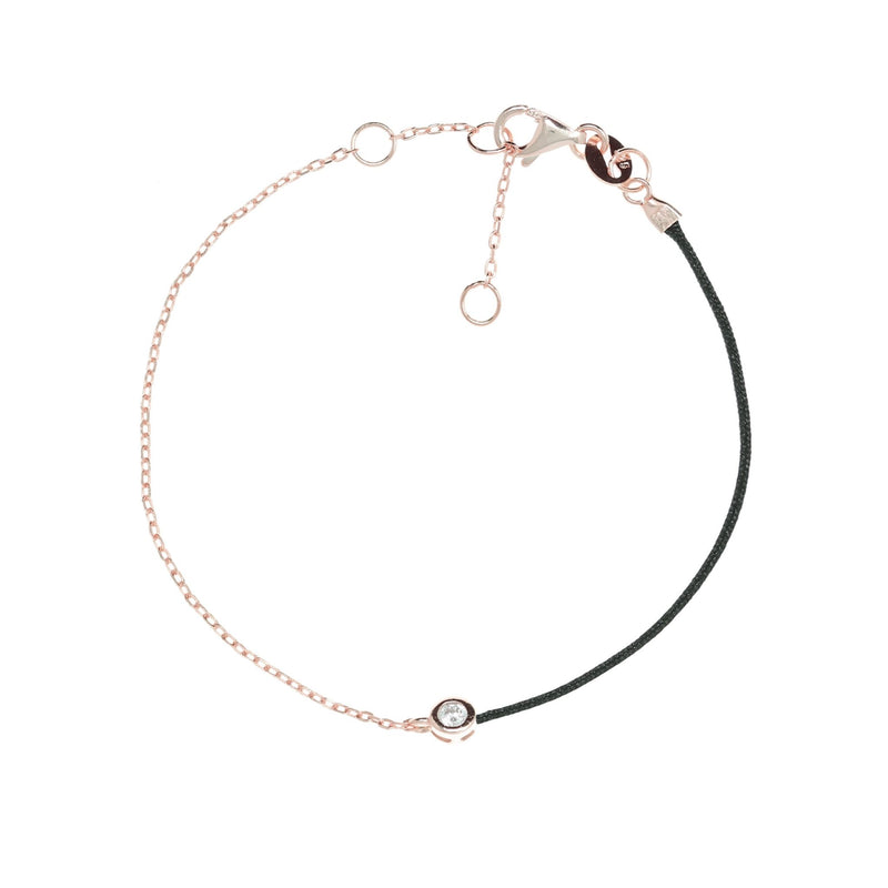 Kabbalah Chain and String Bracelet Black / Rose Gold by Penny Levi