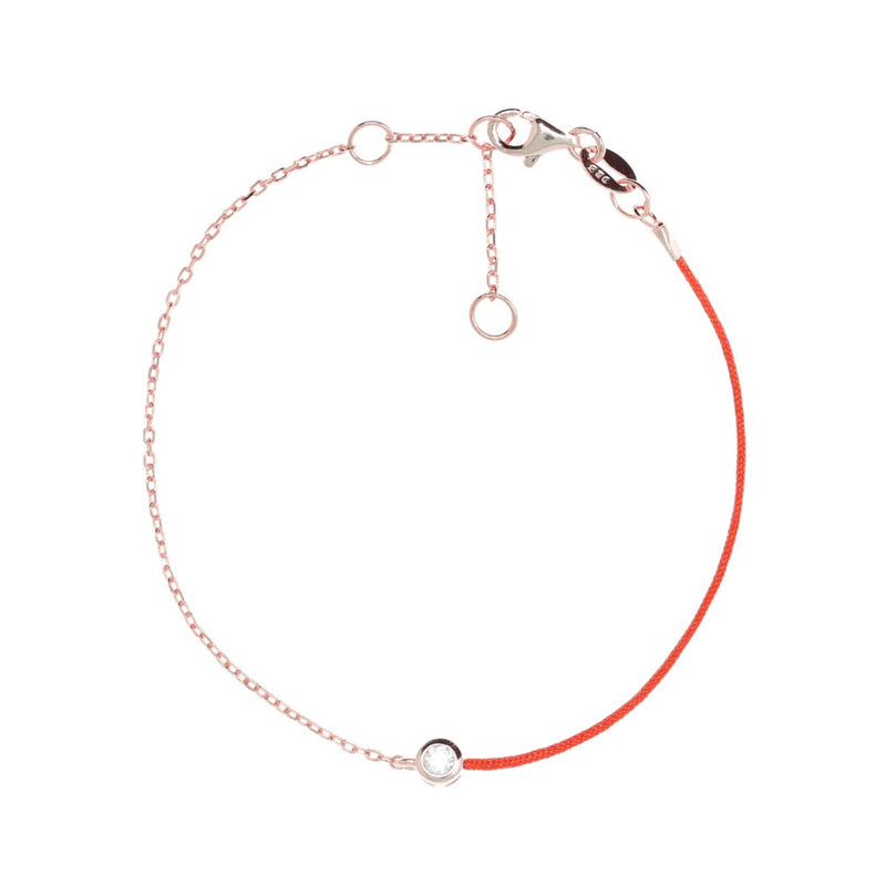 Kabbalah Chain and String Bracelet in Red / Rose Gold by Penny Levi