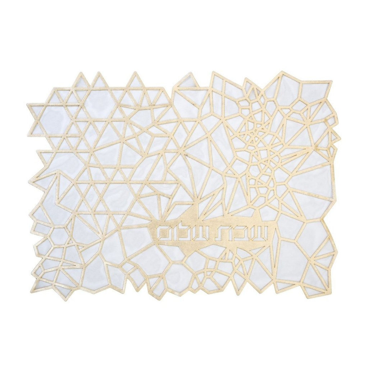 Geometric Challah Cover in Cream Velvet topped with Tulle by Apeloig Collection