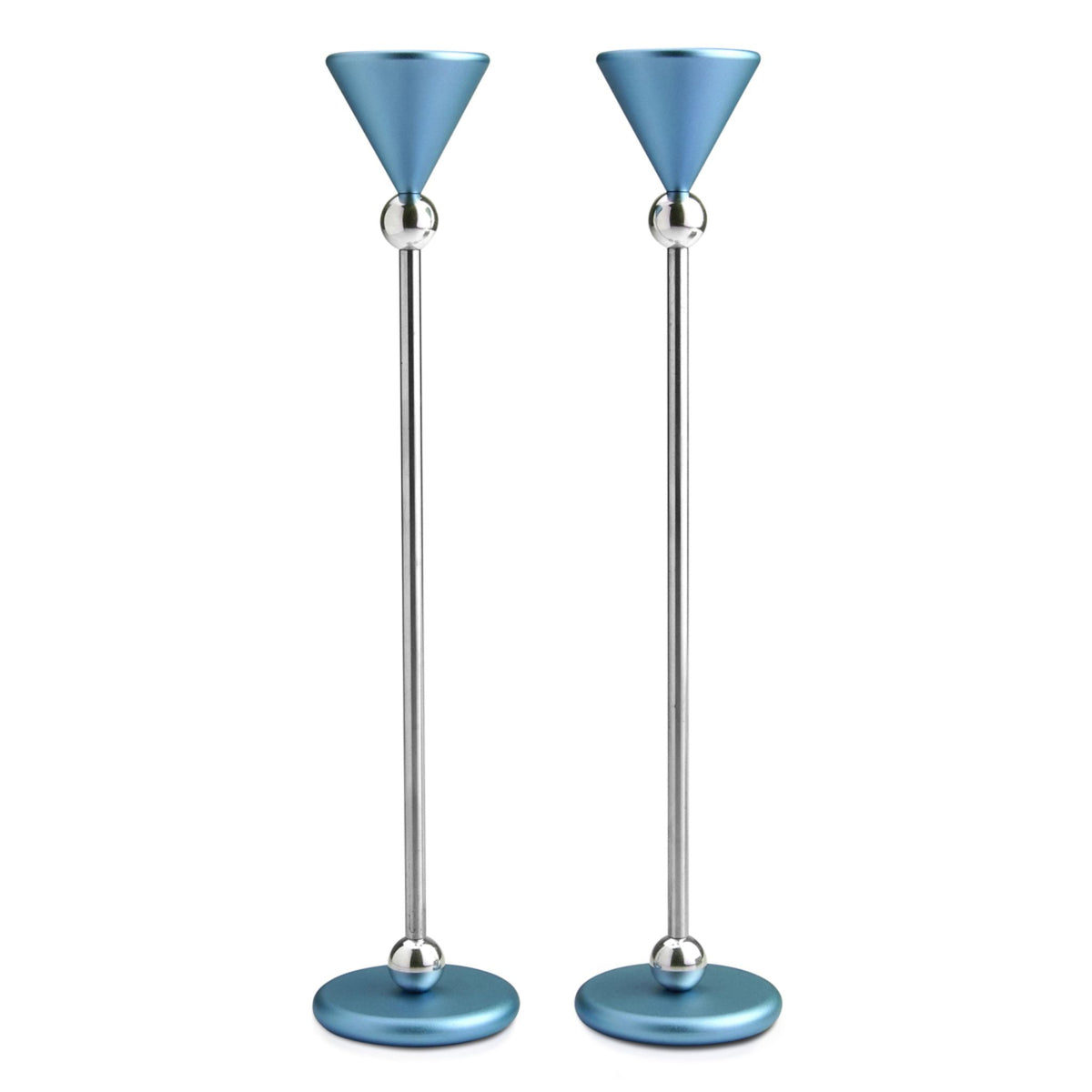 Shabbat Candlesticks in Teal Grey by Dabbah