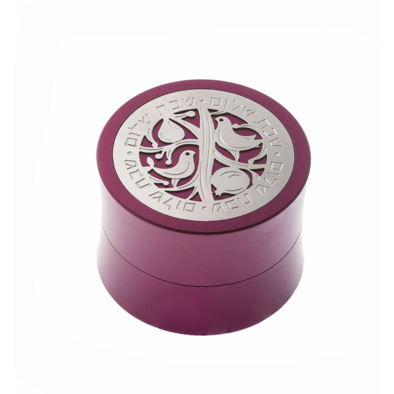 Travelling Shabbat Candleholder in Purple by Lev Schneiderman