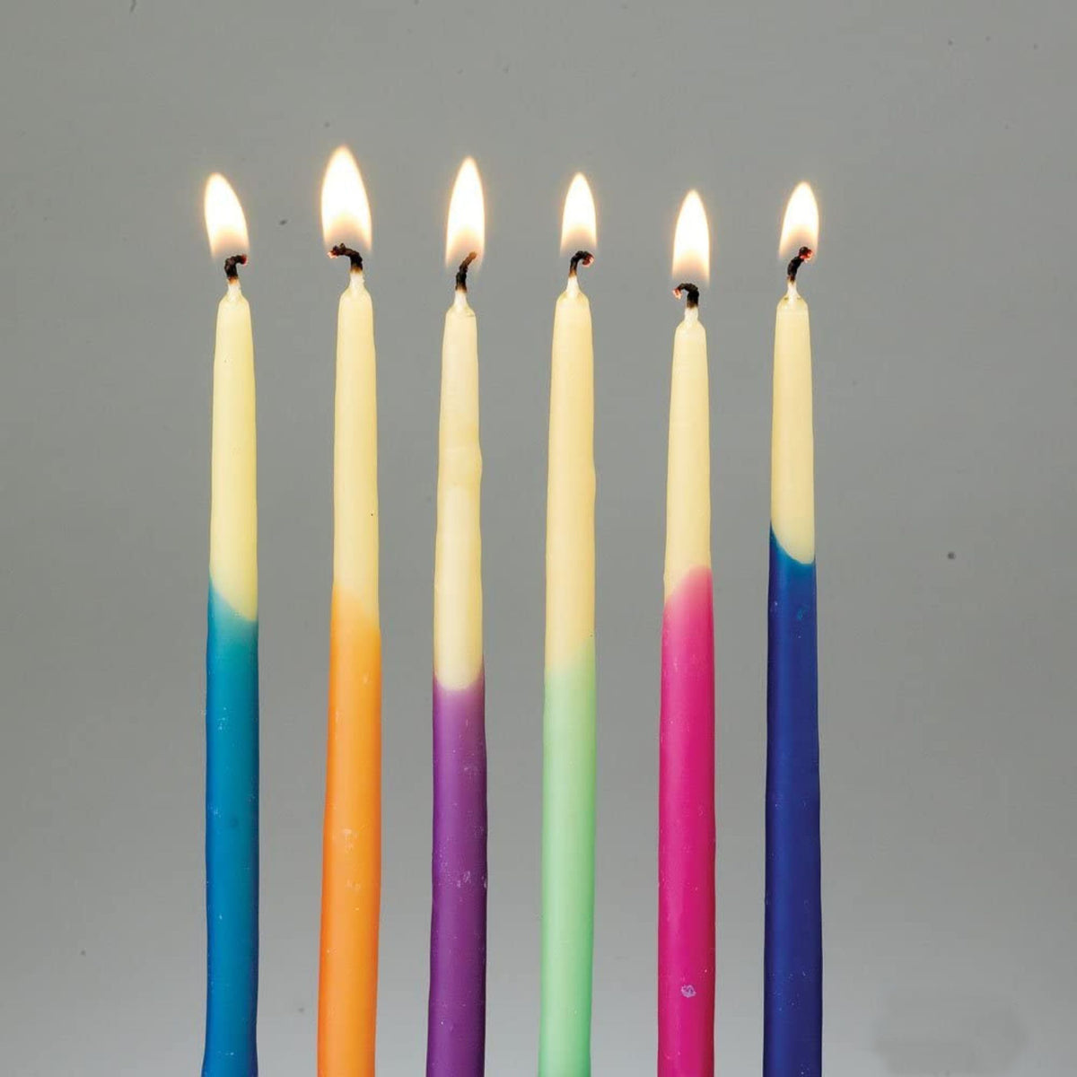 Biodegradable, Hypo-Allergenic, Chanukah Candles - Multi Coloured Hand-dipped Beeswax set of 45