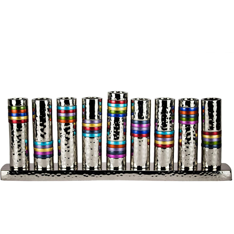 Rings Hammerwork Chanukiah in Multi Colours by Yair Emanuel