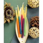 Biodegradable, Hypo-Allergenic, Chanukah Candles - Multi Coloured Hand-dipped Beeswax set of 45