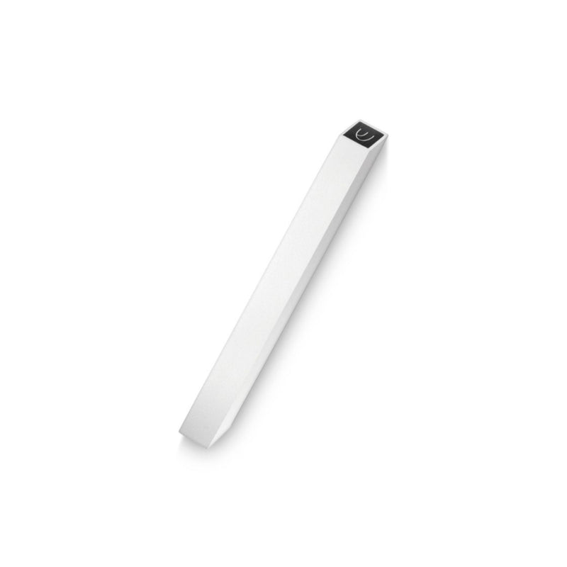 Square Shin Mezuzah in White / Silver by Adi Sidler