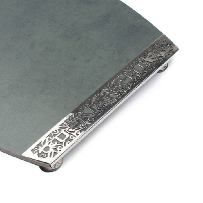Challah Board in Porcelain with Metal Cutout - Grey by Yair Emanuel