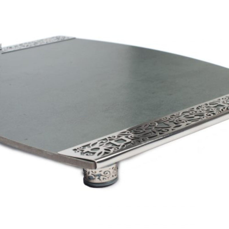 Challah Board in Porcelain with Metal Cutout - Grey by Yair Emanuel