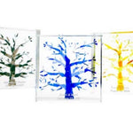 Broken Chuppah Glass Art Tree of Life in Lucite Cube