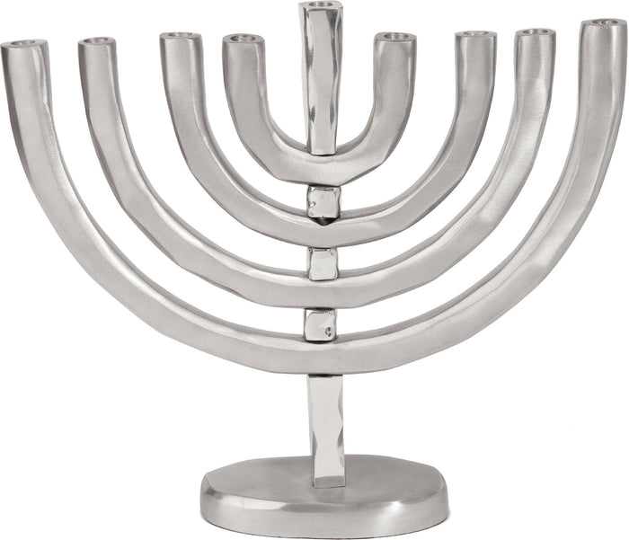 Branch Chanukiah Menorah in Silver Anodised Aluminium by Yair Emanuel