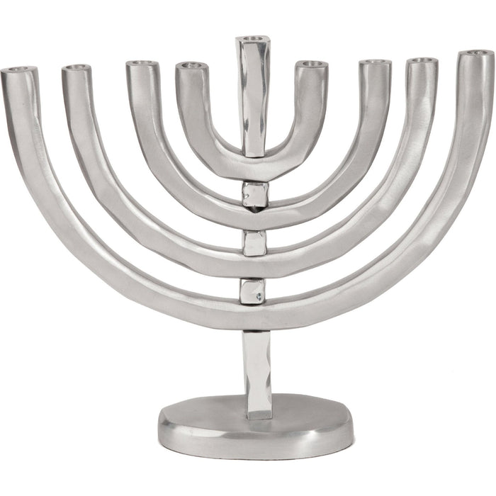 Branch Chanukiah Menorah in Silver Anodised Aluminium by Yair Emanuel