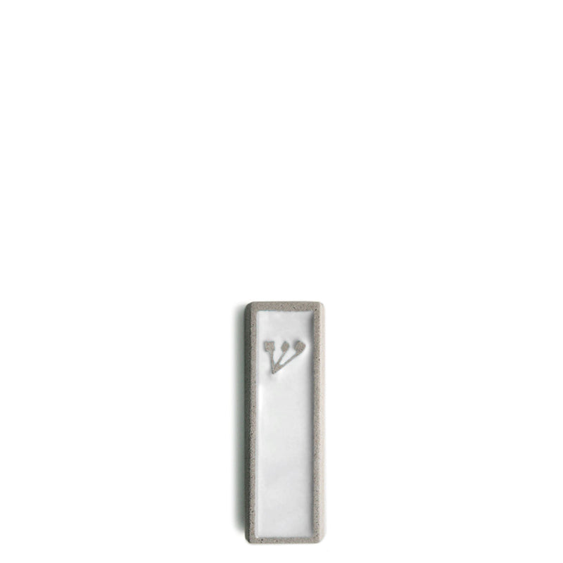 "ש" Concrete Mezuzah in White by Marit Meisler at CeMMent